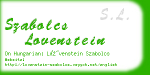 szabolcs lovenstein business card